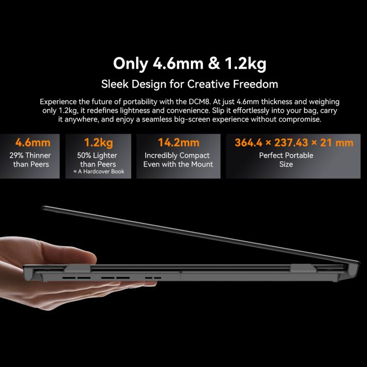 [HK Warehouse] Blackview DCM8 15.3 inch Dual Display Portable Laptop LCD Monitors Screen Extender with Stand - Grey