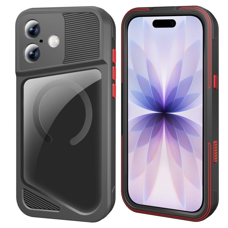 For iPhone 17 RedPepper GTM Series IP68 Waterproof Magnetic Diving Phone Case - Black