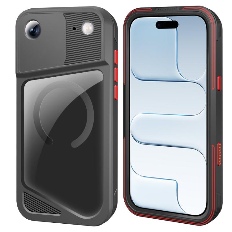 For iPhone Air RedPepper GTM Series IP68 Waterproof Magnetic Diving Phone Case - Black