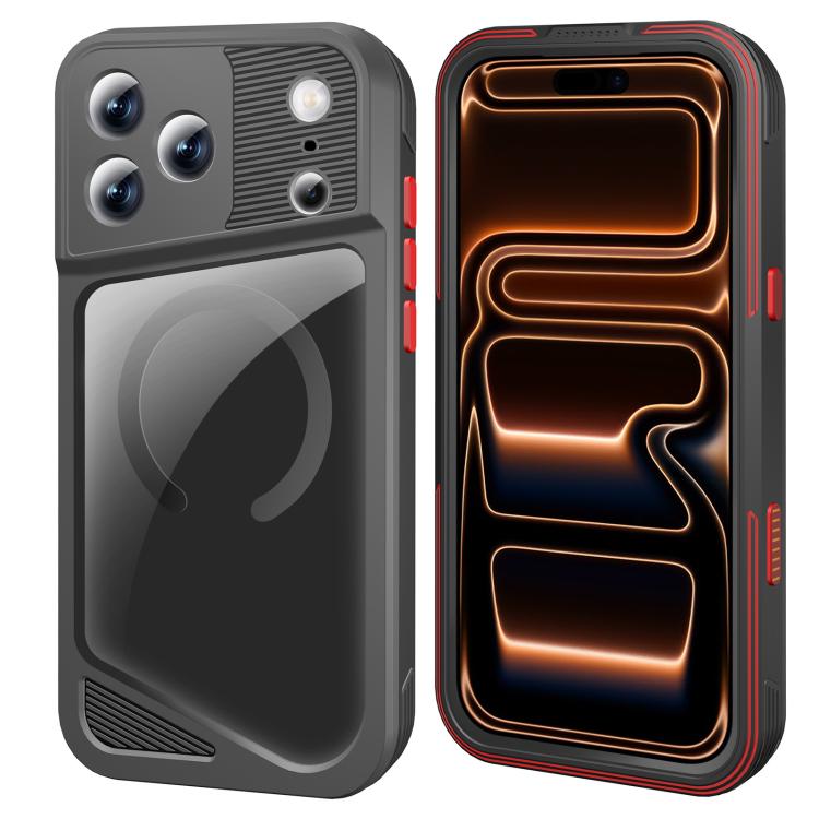 For iPhone 17 Pro RedPepper GTM Series IP68 Waterproof Magnetic Diving Phone Case - Black