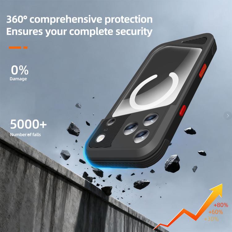 For iPhone 17 Pro Max RedPepper GTM Series IP68 Waterproof Magnetic Diving Phone Case - Black