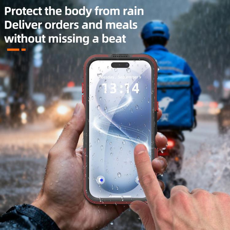 For iPhone 17 Pro Max RedPepper GTM Series IP68 Waterproof Magnetic Diving Phone Case - Black
