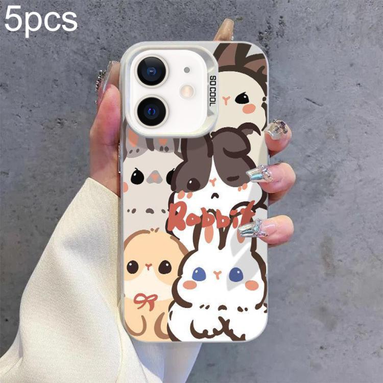For iPhone 12 Cute Rabbit Pattern Shockproof Phone Case