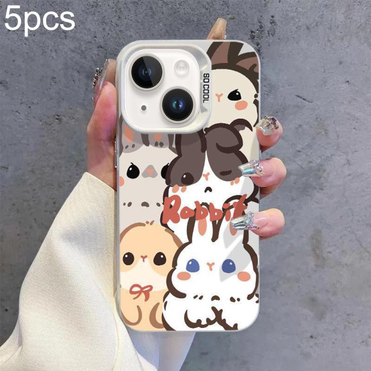 For iPhone 14 Plus Cute Rabbit Pattern Shockproof Phone Case
