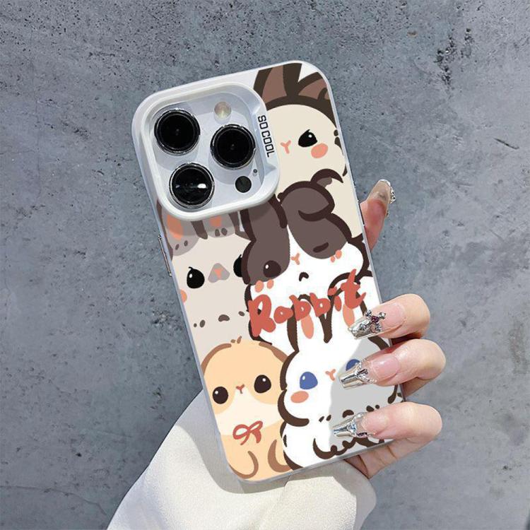 For iPhone 15 Pro Max Cute Rabbit Pattern Shockproof Phone Case