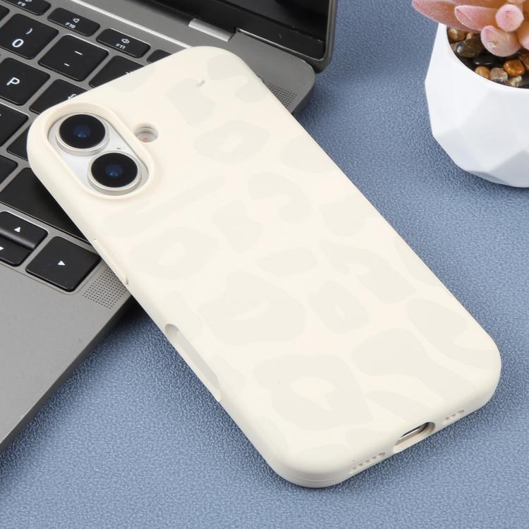 For iPhone 17 Large Hole Leopard Print Liquid Silicone Phone Case