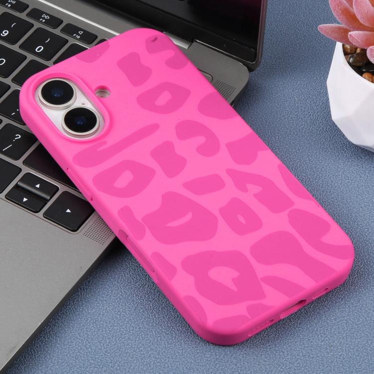 For iPhone 17 Large Hole Leopard Print Liquid Silicone Phone Case