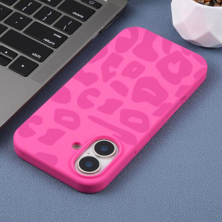 For iPhone 17 Large Hole Leopard Print Liquid Silicone Phone Case