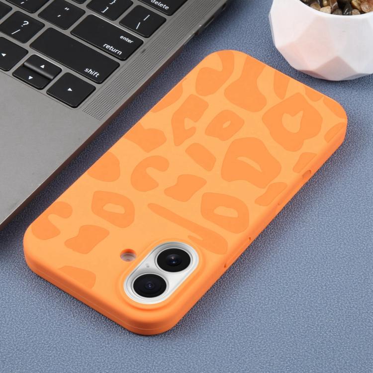 For iPhone 17 Large Hole Leopard Print Liquid Silicone Phone Case