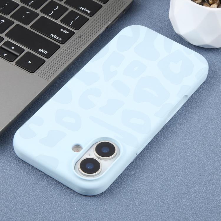 For iPhone 17 Large Hole Leopard Print Liquid Silicone Phone Case