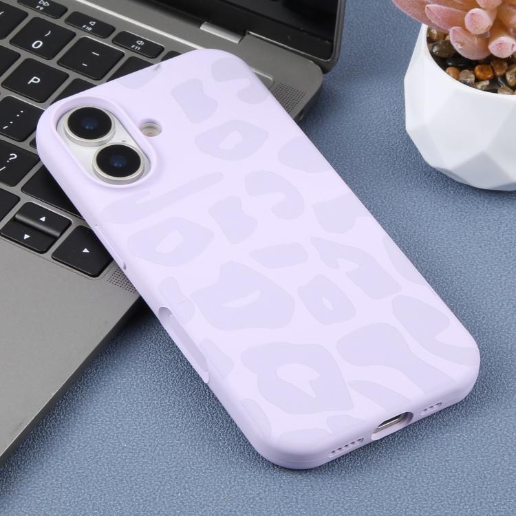 For iPhone 17 Large Hole Leopard Print Liquid Silicone Phone Case