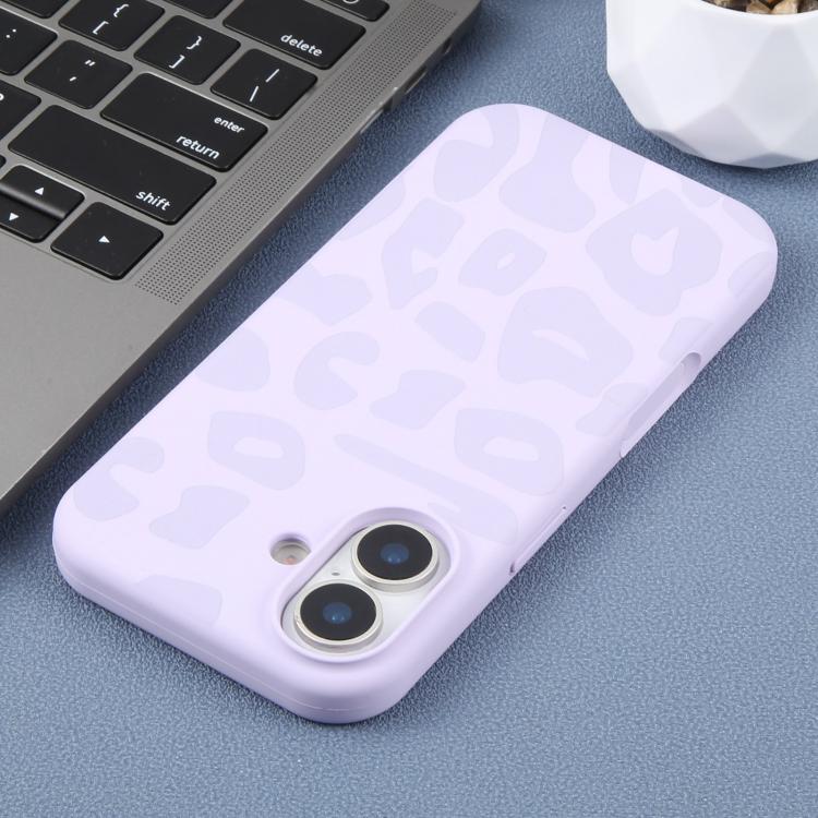 For iPhone 17 Large Hole Leopard Print Liquid Silicone Phone Case