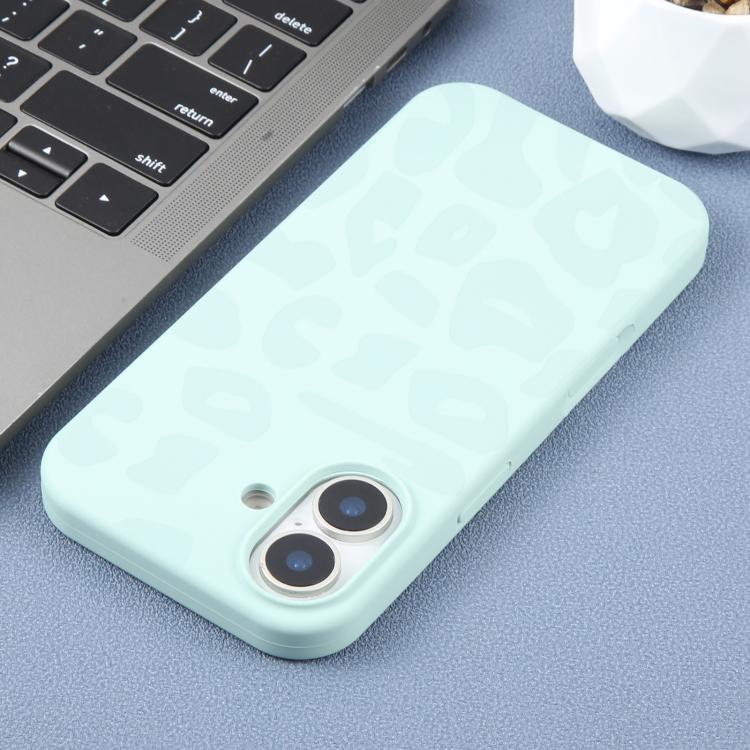 For iPhone 17 Large Hole Leopard Print Liquid Silicone Phone Case