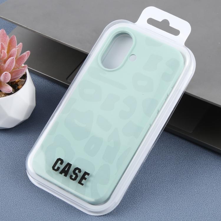 For iPhone 17 Large Hole Leopard Print Liquid Silicone Phone Case