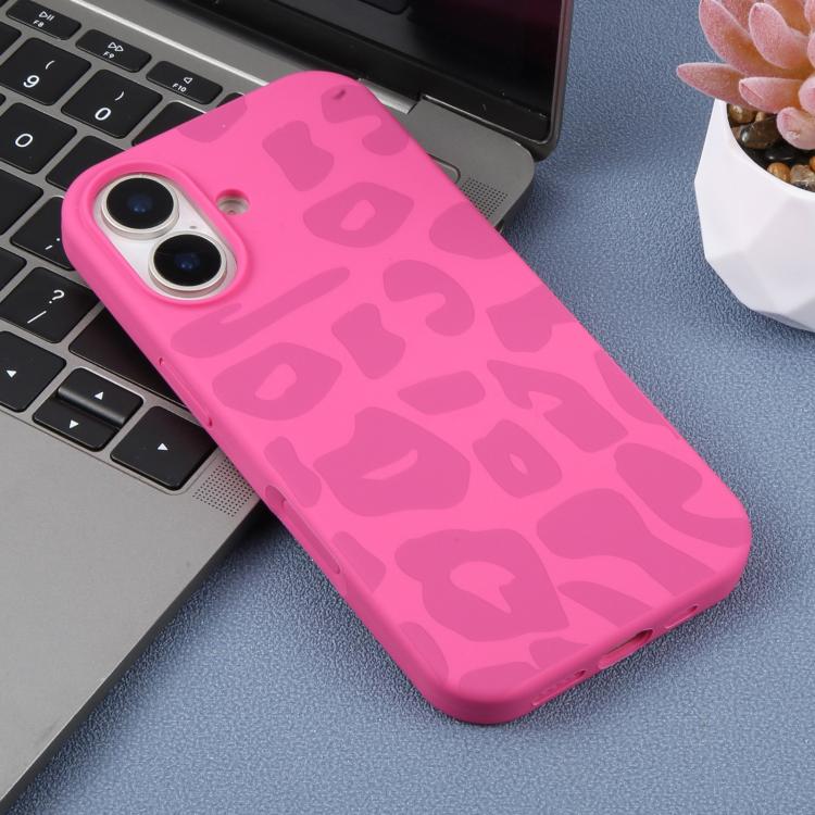 For iPhone 17 Large Hole Leopard Print Liquid Silicone Phone Case
