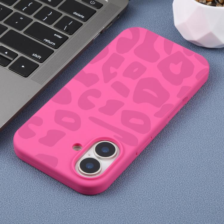 For iPhone 17 Large Hole Leopard Print Liquid Silicone Phone Case