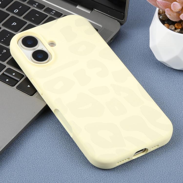 For iPhone 17 Large Hole Leopard Print Liquid Silicone Phone Case