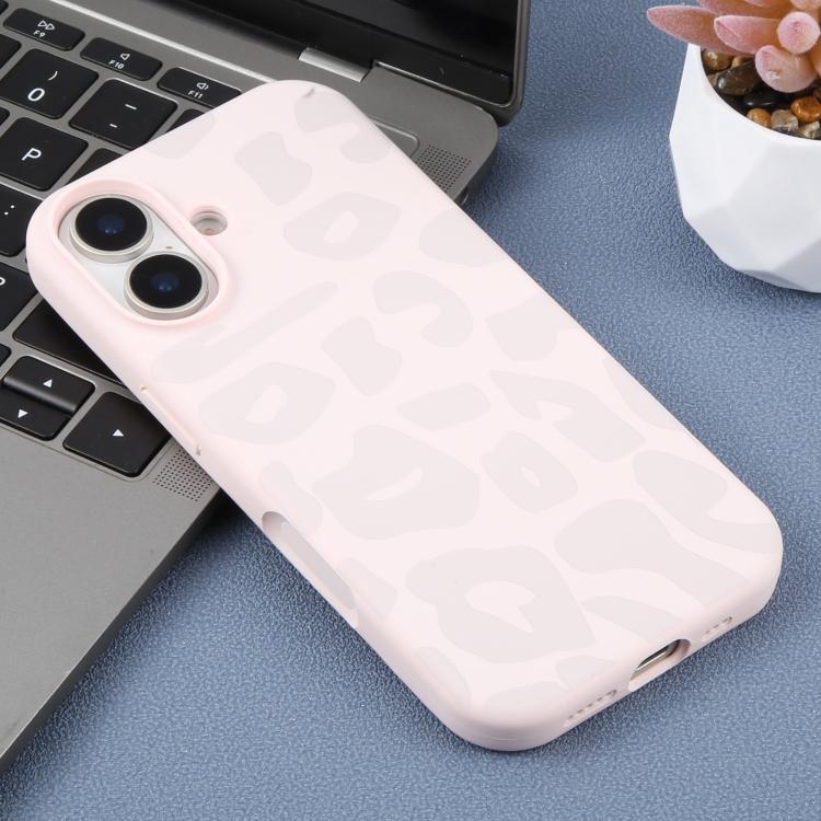 For iPhone 17 Large Hole Leopard Print Liquid Silicone Phone Case