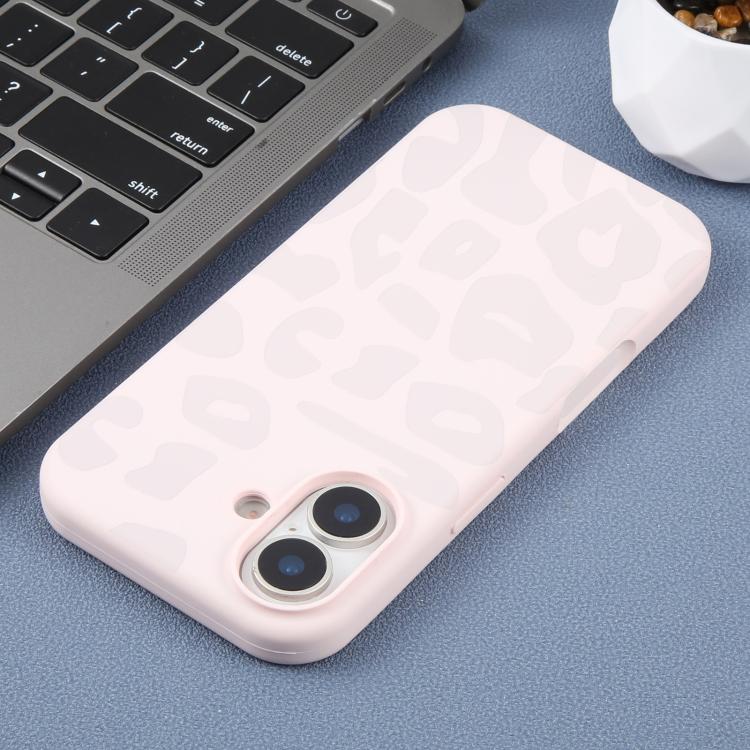 For iPhone 17 Large Hole Leopard Print Liquid Silicone Phone Case