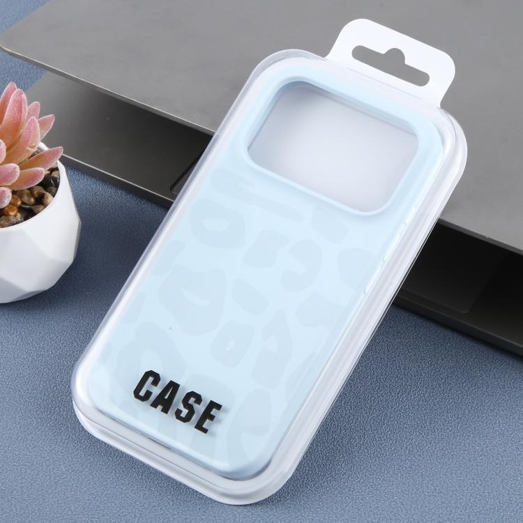 For iPhone 15 Large Hole Leopard Print Liquid Silicone Phone Case