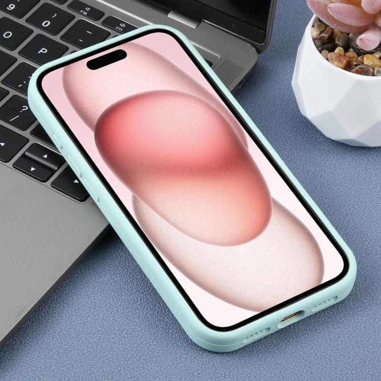 For iPhone 15 Large Hole Leopard Print Liquid Silicone Phone Case