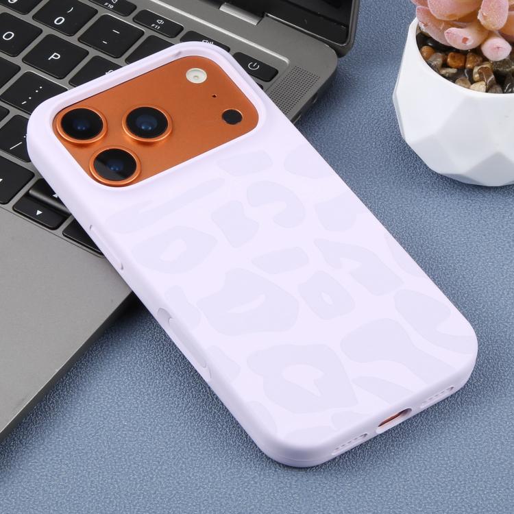 For iPhone 14 Plus Large Hole Leopard Print Liquid Silicone Phone Case