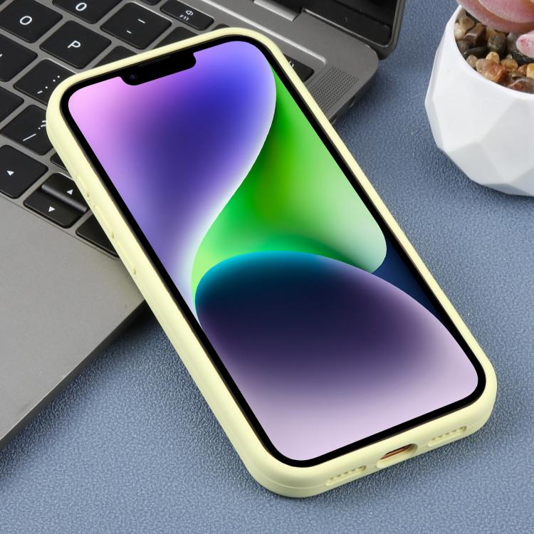 For iPhone 14 Plus Large Hole Leopard Print Liquid Silicone Phone Case