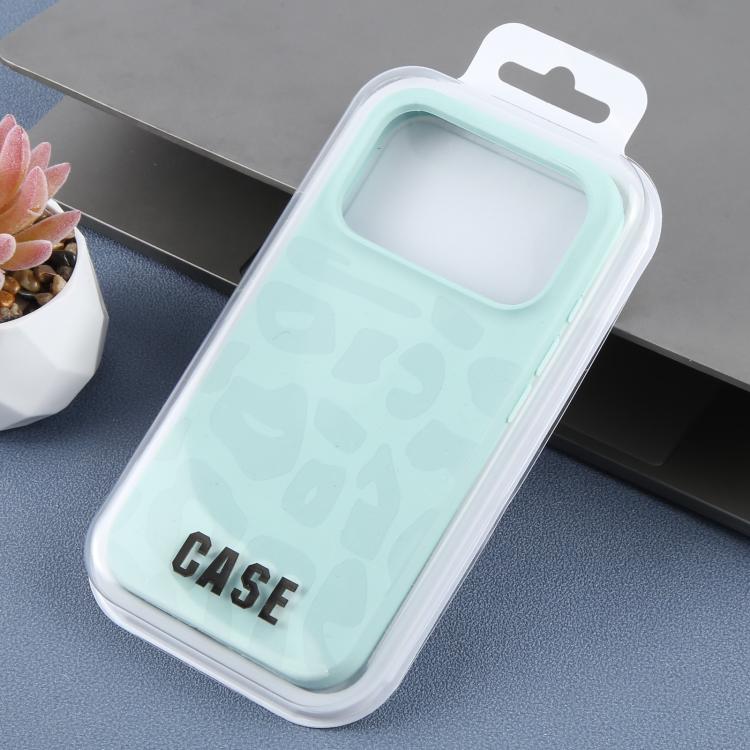 For iPhone 14 Large Hole Leopard Print Liquid Silicone Phone Case