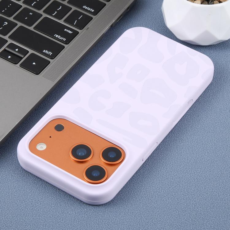 For iPhone 14 Pro Large Hole Leopard Print Liquid Silicone Phone Case