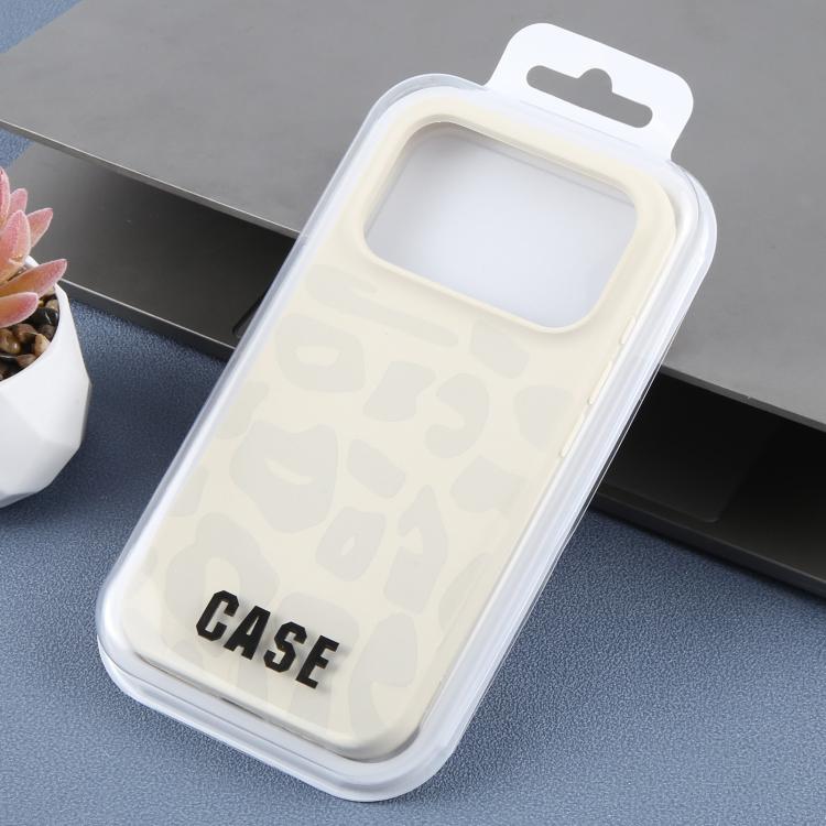For iPhone 13 Pro Max Large Hole Leopard Print Liquid Silicone Phone Case