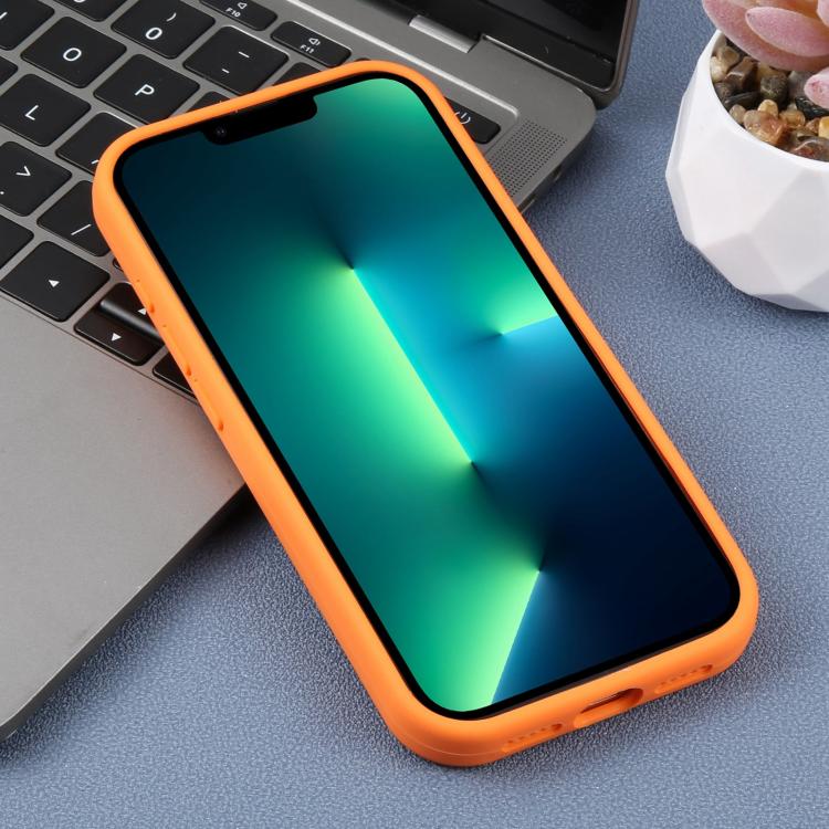 For iPhone 13 Pro Max Large Hole Leopard Print Liquid Silicone Phone Case