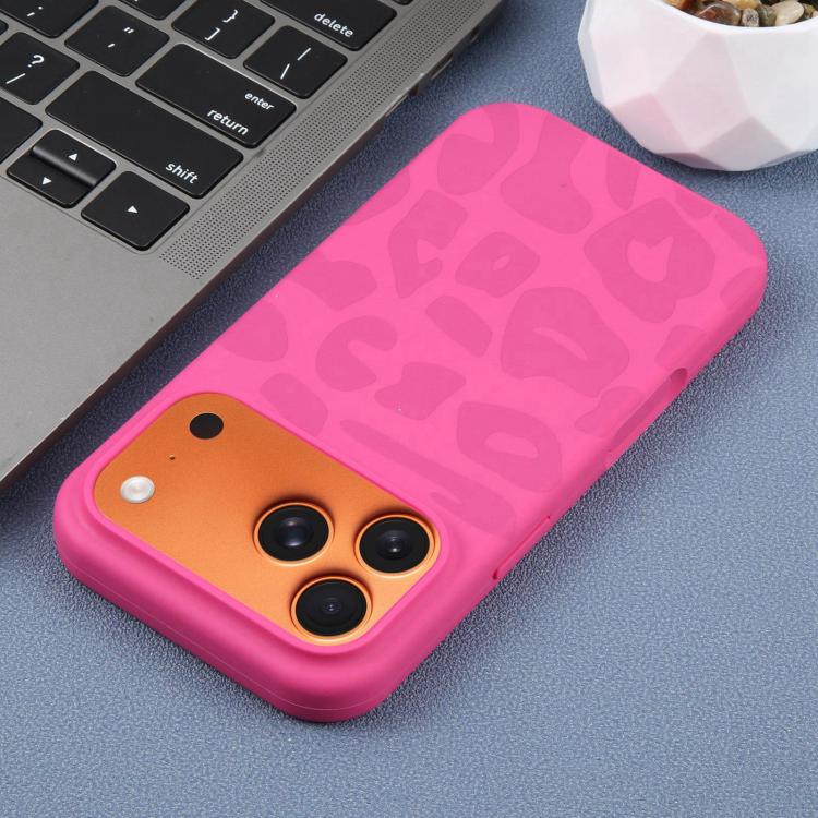For iPhone 13 Pro Large Hole Leopard Print Liquid Silicone Phone Case