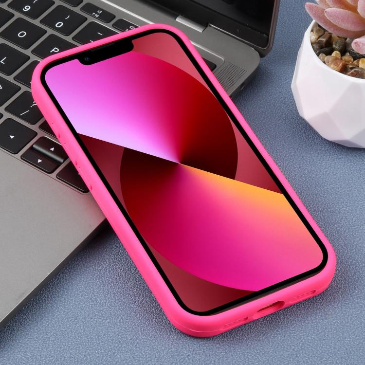 For iPhone 13 Large Hole Leopard Print Liquid Silicone Phone Case