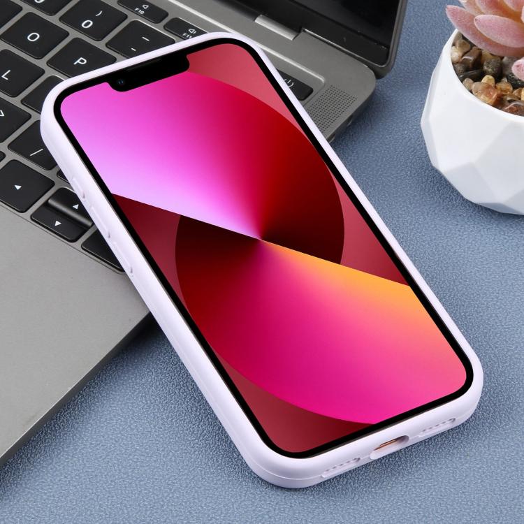 For iPhone 13 Large Hole Leopard Print Liquid Silicone Phone Case