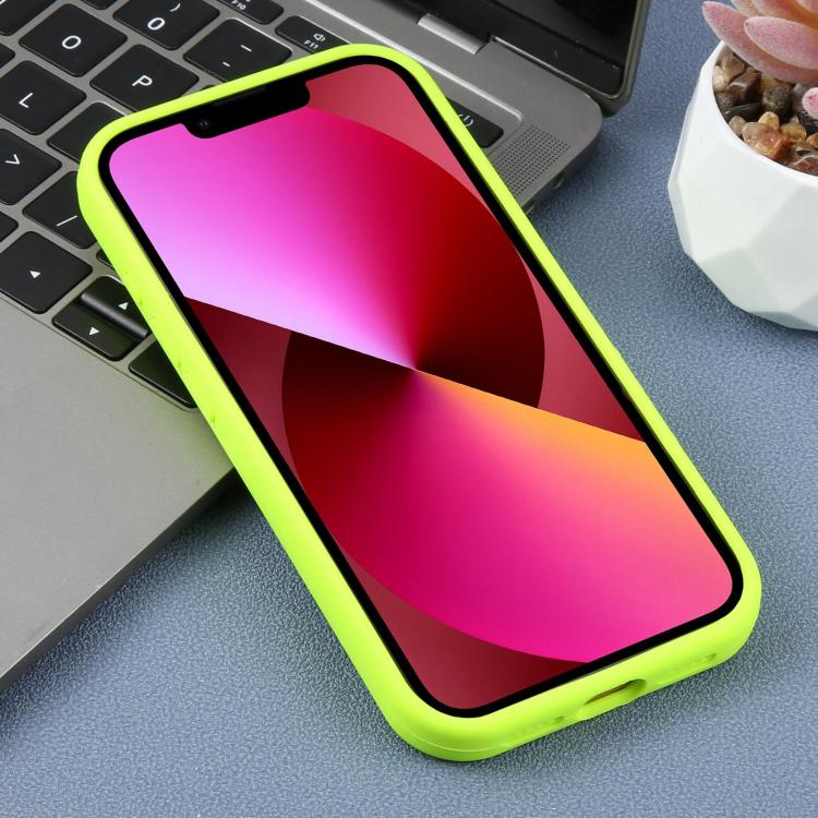 For iPhone 13 Large Hole Leopard Print Liquid Silicone Phone Case