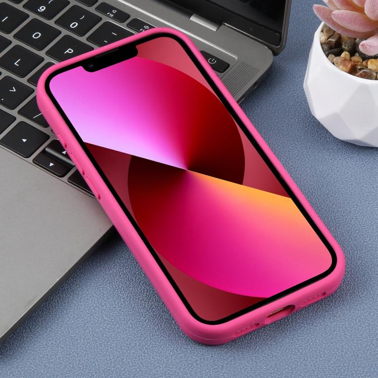 For iPhone 13 Large Hole Leopard Print Liquid Silicone Phone Case