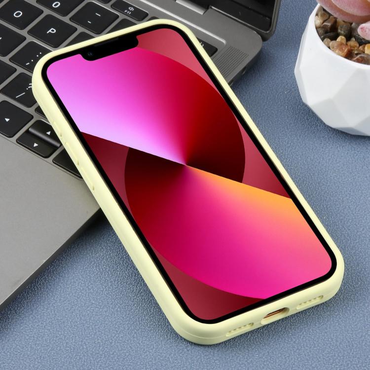 For iPhone 13 Large Hole Leopard Print Liquid Silicone Phone Case