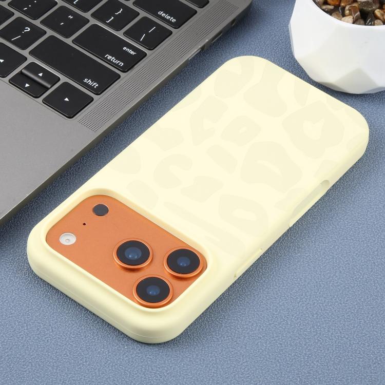 For iPhone 13 Large Hole Leopard Print Liquid Silicone Phone Case