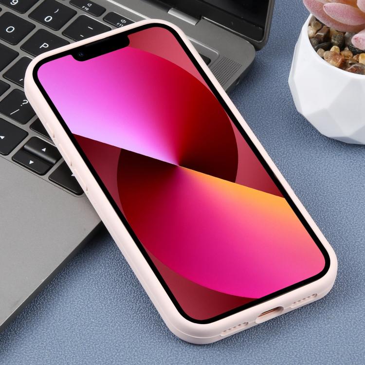 For iPhone 13 Large Hole Leopard Print Liquid Silicone Phone Case