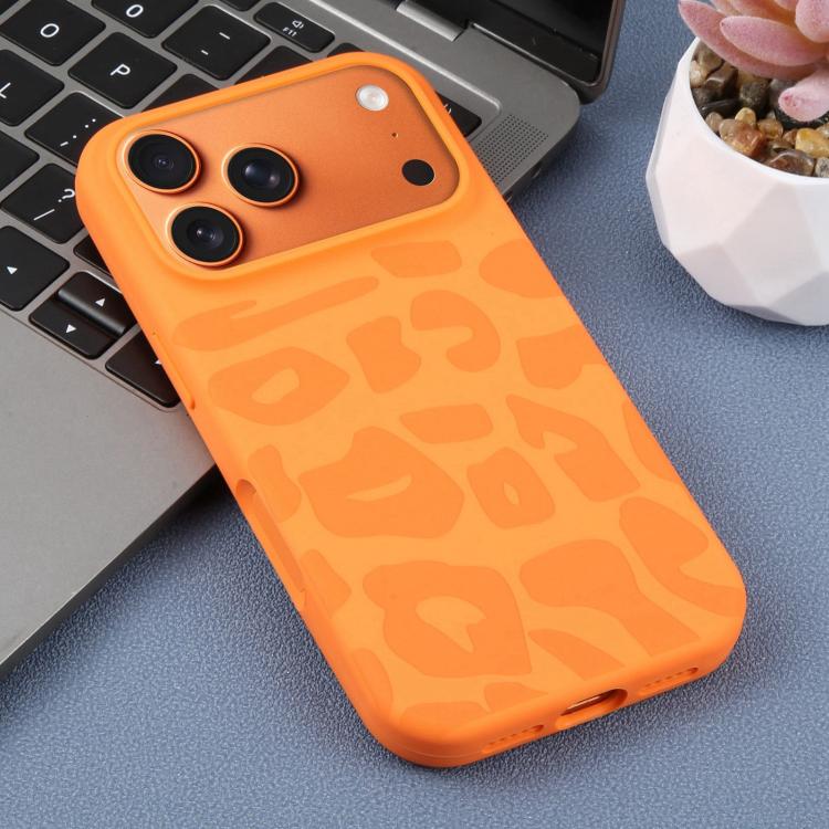 For iPhone 12 Large Hole Leopard Print Liquid Silicone Phone Case