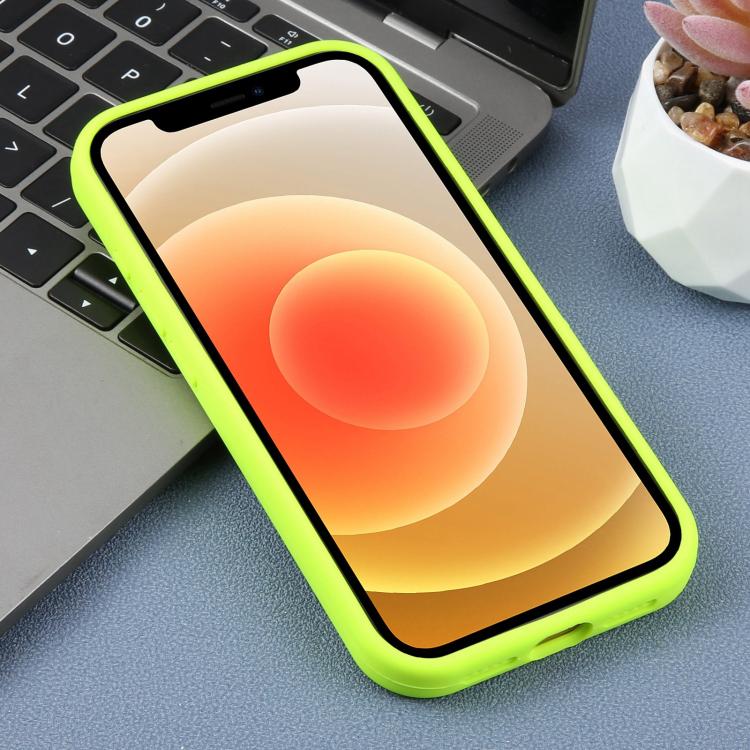 For iPhone 12 Large Hole Leopard Print Liquid Silicone Phone Case