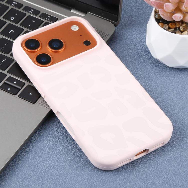 For iPhone 12 Pro Max Large Hole Leopard Print Liquid Silicone Phone Case