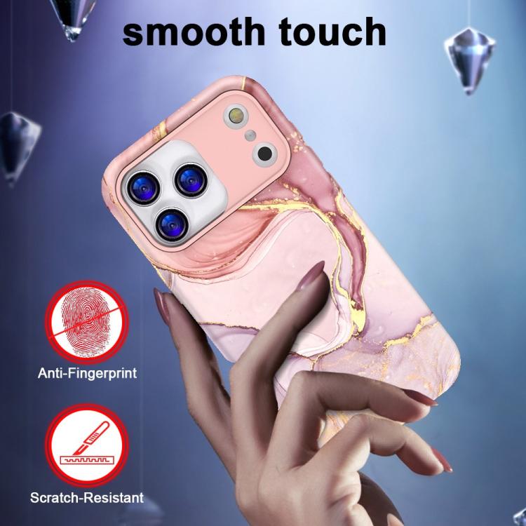 For iPhone 15 Pro Water Transfer Printing Marble Pattern PC + TPU Phone Case