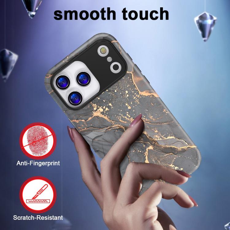 For iPhone 14 Pro Max Water Transfer Printing Marble Pattern PC + TPU Phone Case