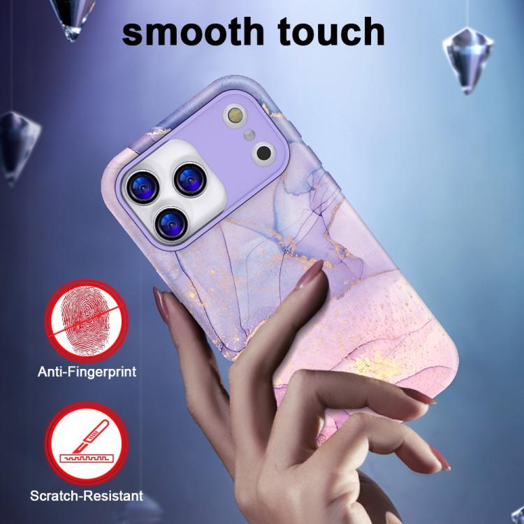 For iPhone 14 Pro Max Water Transfer Printing Marble Pattern PC + TPU Phone Case