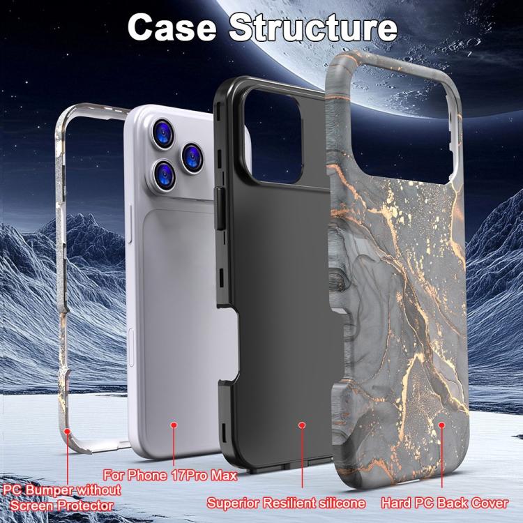 For iPhone 12 Water Transfer Printing Marble Pattern PC + TPU Phone Case