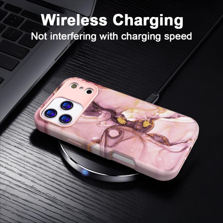 For iPhone 12 Water Transfer Printing Marble Pattern PC + TPU Phone Case