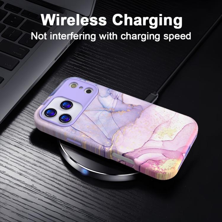 For iPhone 12 Pro Water Transfer Printing Marble Pattern PC + TPU Phone Case