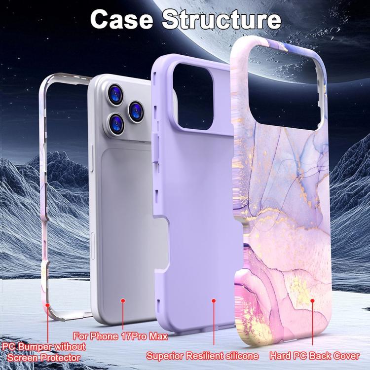 For iPhone 12 Pro Water Transfer Printing Marble Pattern PC + TPU Phone Case