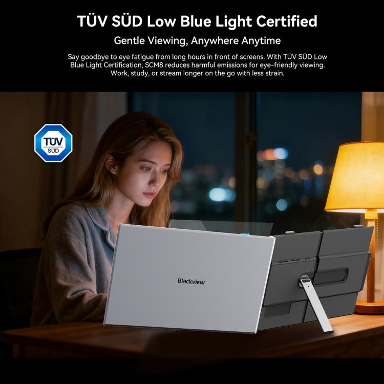 [HK Warehouse] Blackview SCM8 15.3 inch Portable Laptop Ultra-thin LCD Monitor Screen Extender with Stand - Grey